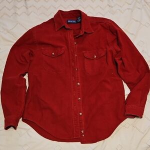 Lands' End Red Cotton Button Down Shirt